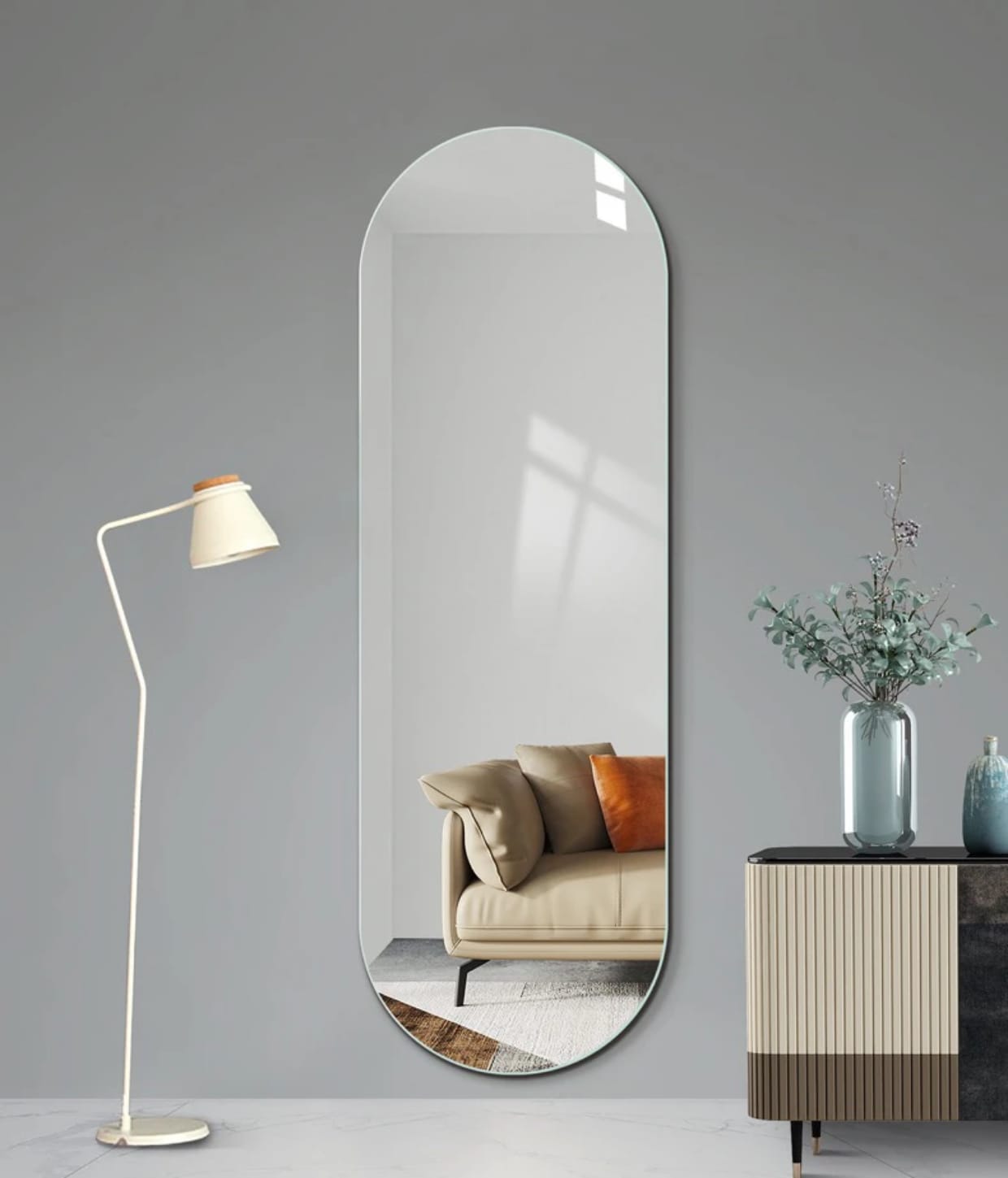 Oval Peel and stick mirror