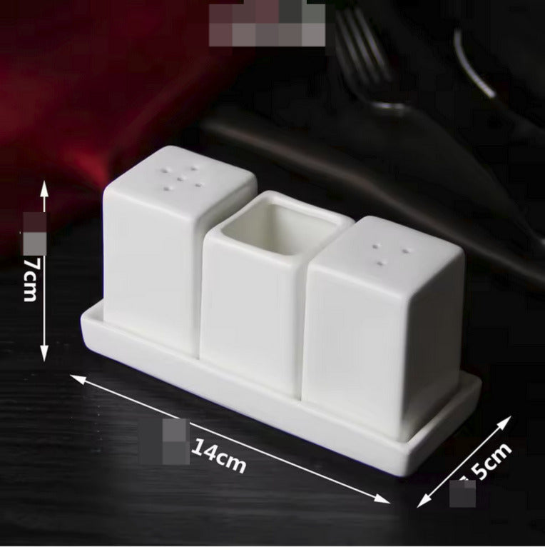 4pc Square ceramic pepper shaker