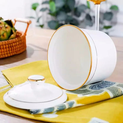 Ceramic sugar dish bowl