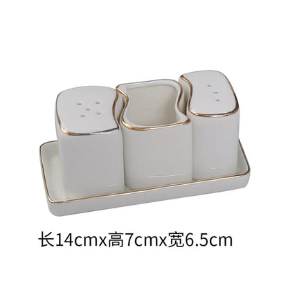 Ceramic gold ring salt shaker