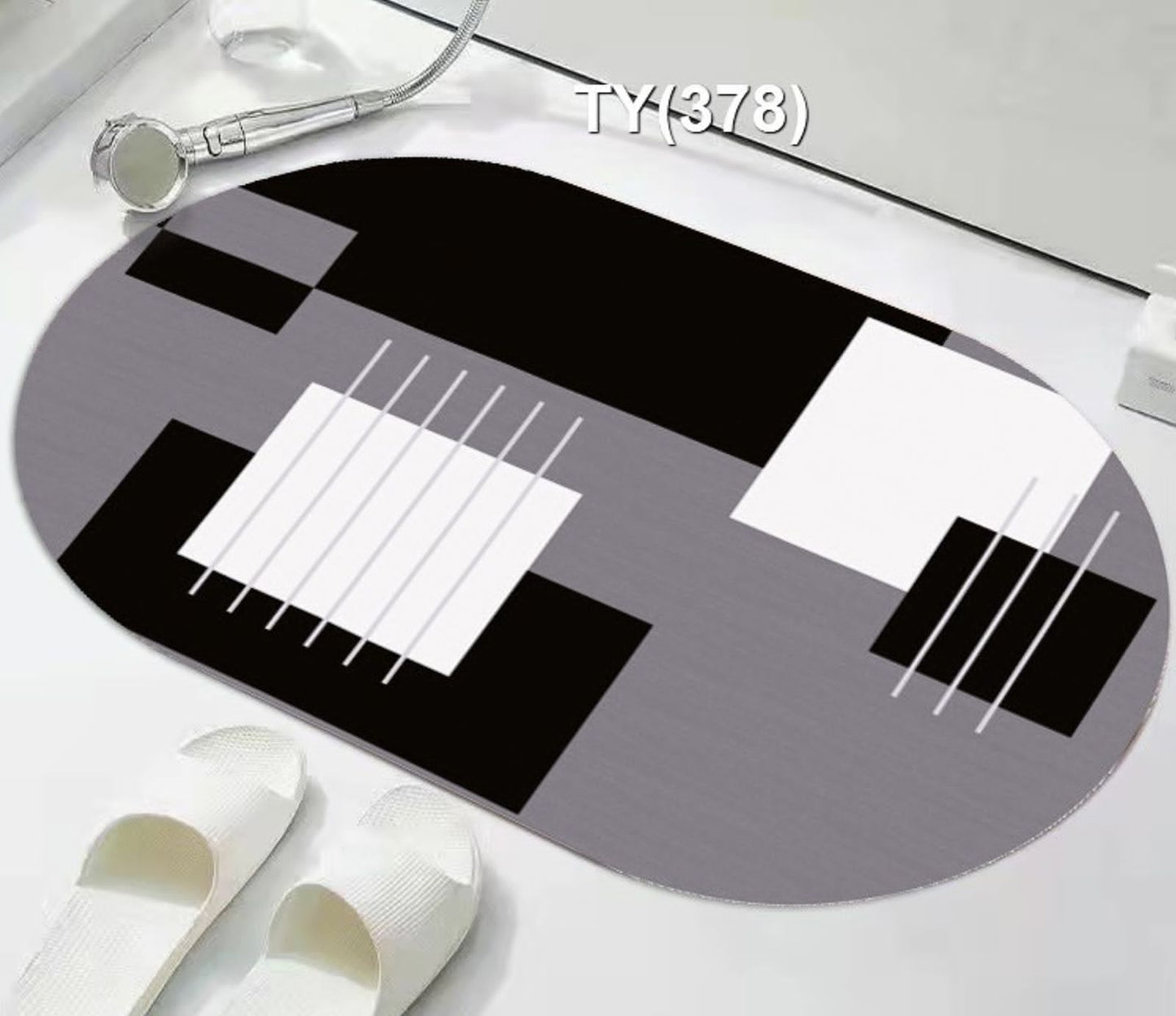 Anti slip Oval Bathroom Mat