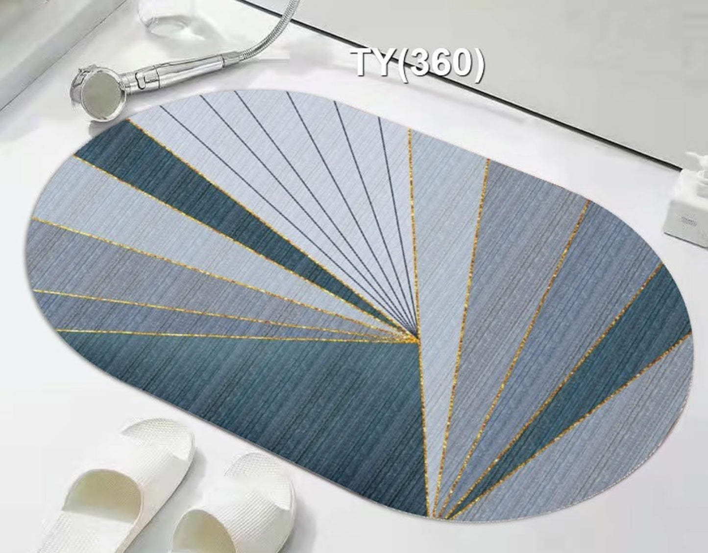 Anti slip Oval Bathroom Mat