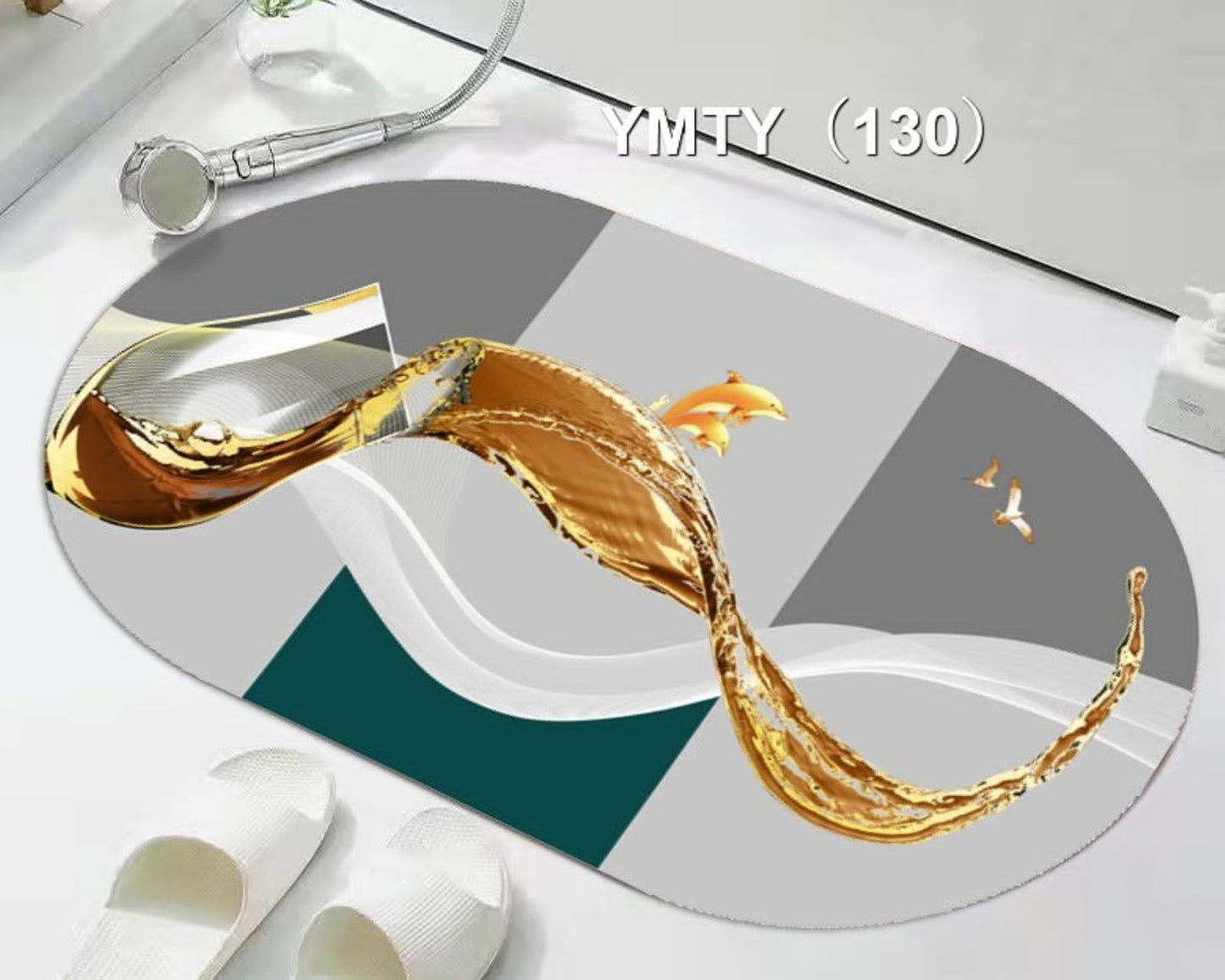 Anti slip Oval Bathroom Mat