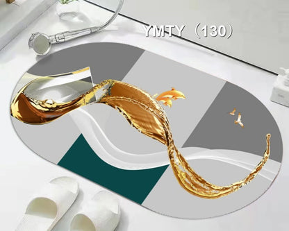 Anti slip Oval Bathroom Mat