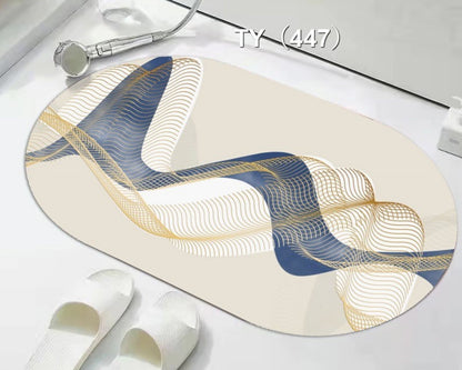 Anti slip Oval Bathroom Mat