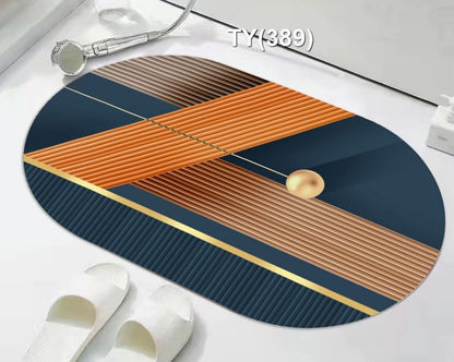 Anti slip Oval Bathroom Mat