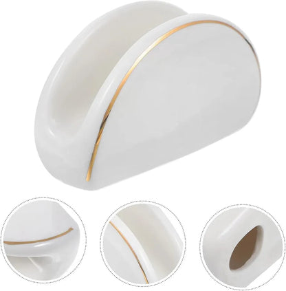 Ceramic gold ring serviette holder