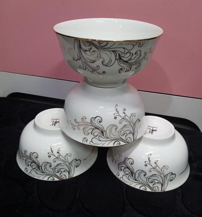 6pcs grey flower bowls
