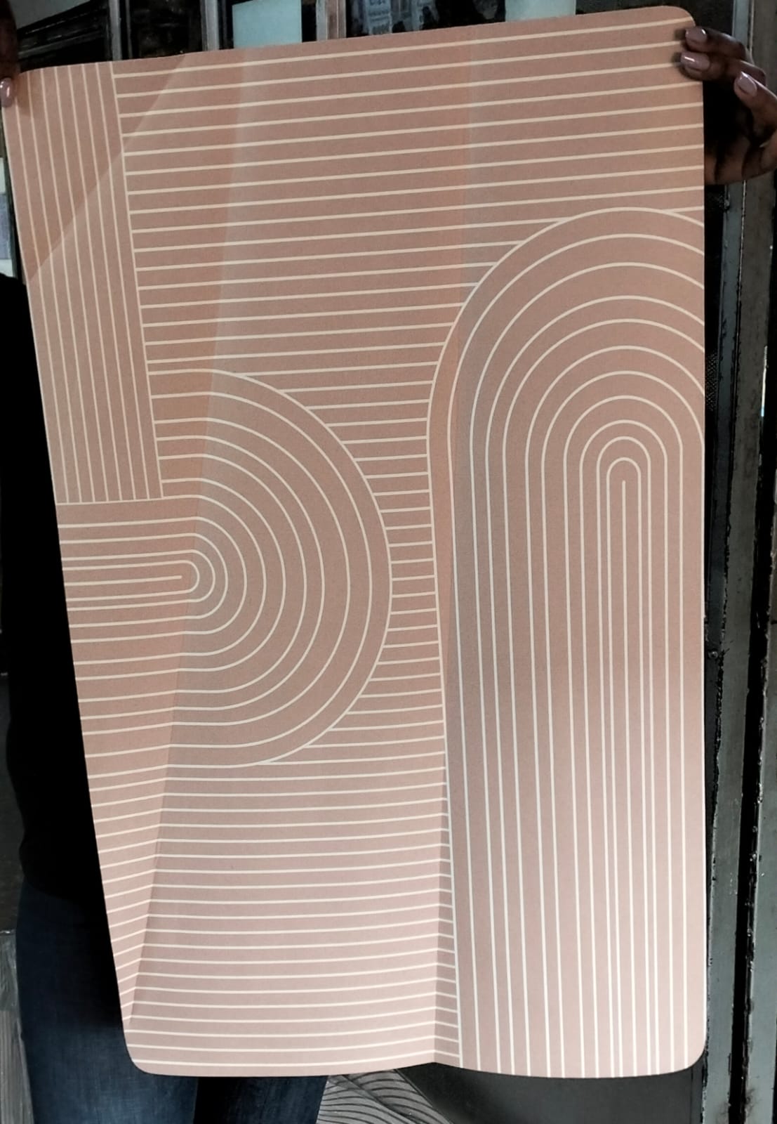 Geometric pattern door/bath mat