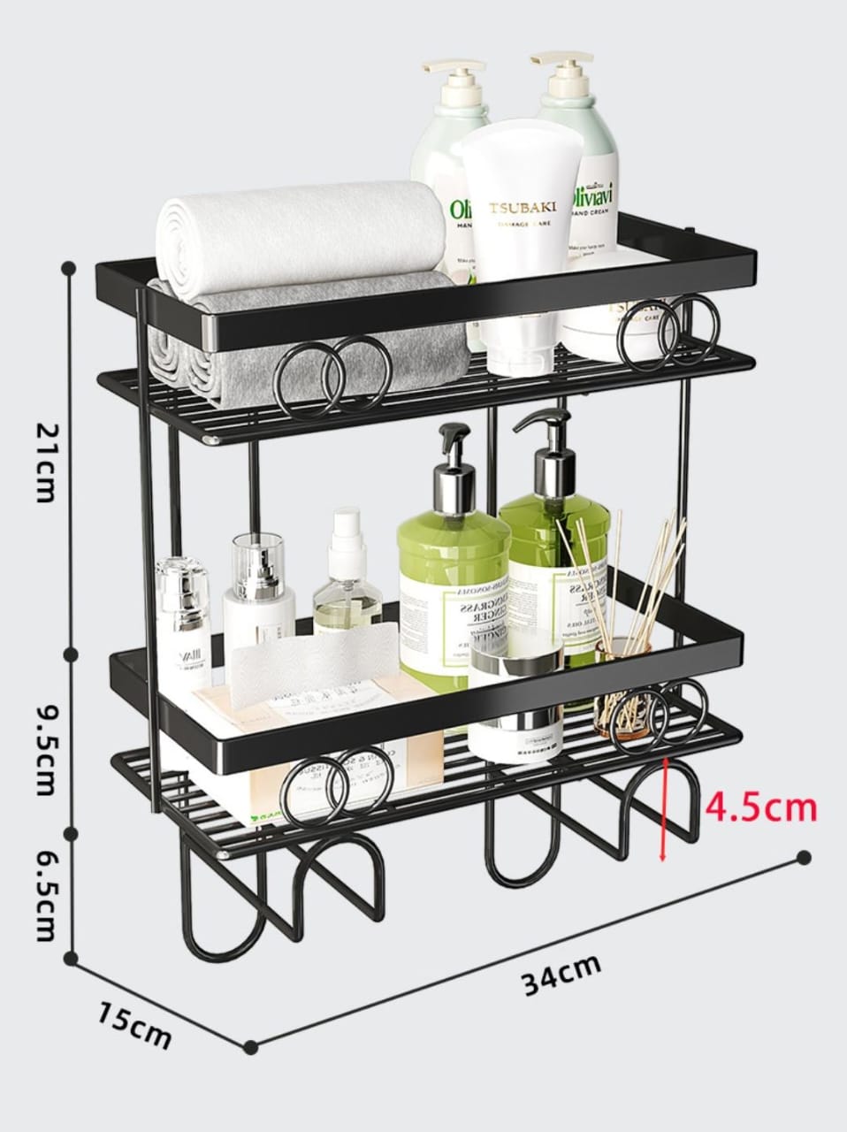 Over the toilet rack