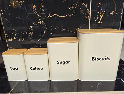 Storage Jars With Bamboo Lid