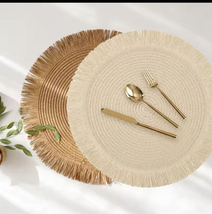 6pcs Round Jute Table Mat