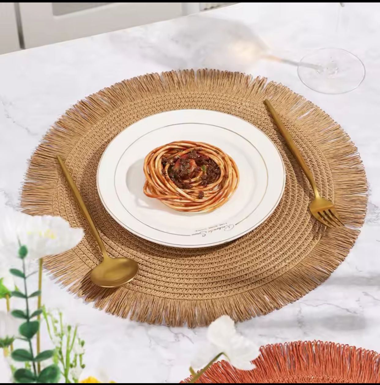 6pcs Round Jute Table Mat