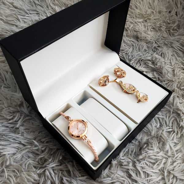 4-Piece Elegant Ladies Crystal Jewelry Gift Set