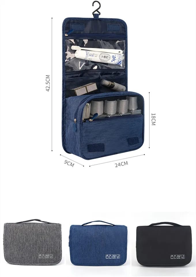 Travel Cosmetic Bag Toiletries Organizer With Hooks