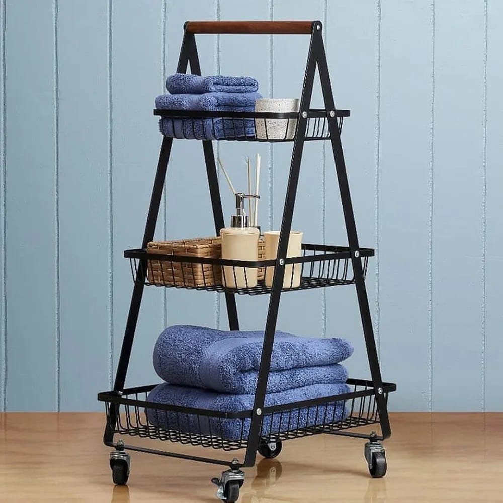 3 Tier A Shape Metal Mobile Trolley Cart