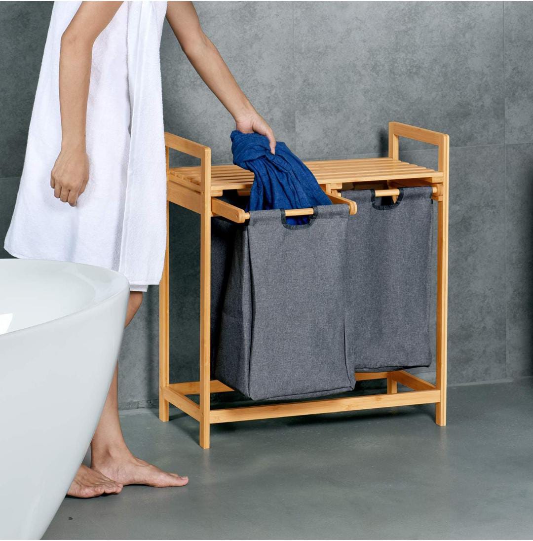 2 in 1 Bamboo laundry Basket