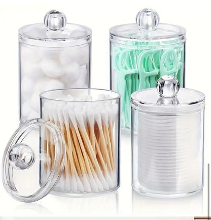Acrylic Swab Storage Organizer With Bamboo