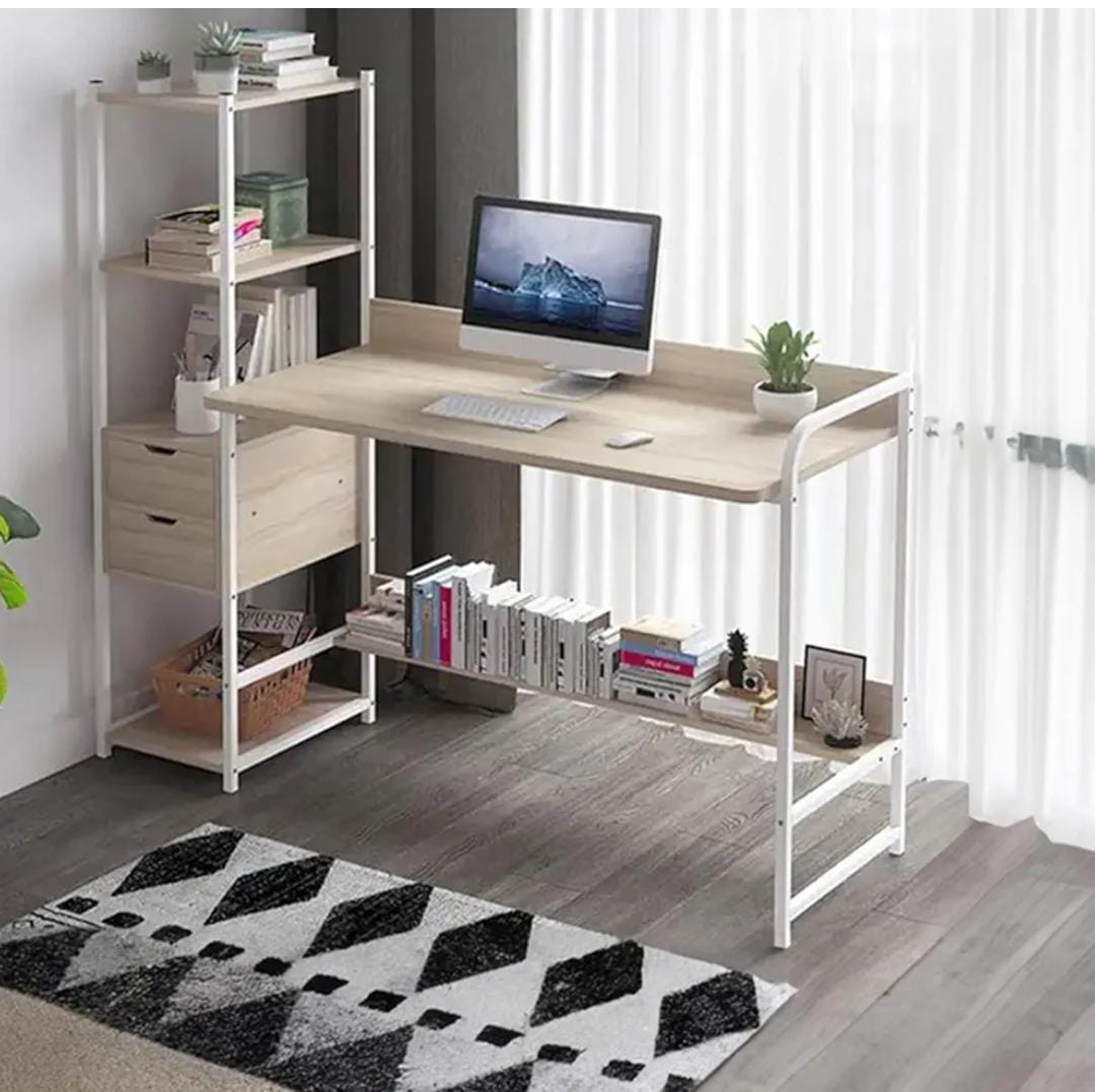 Computer Desk with Storage Shelves