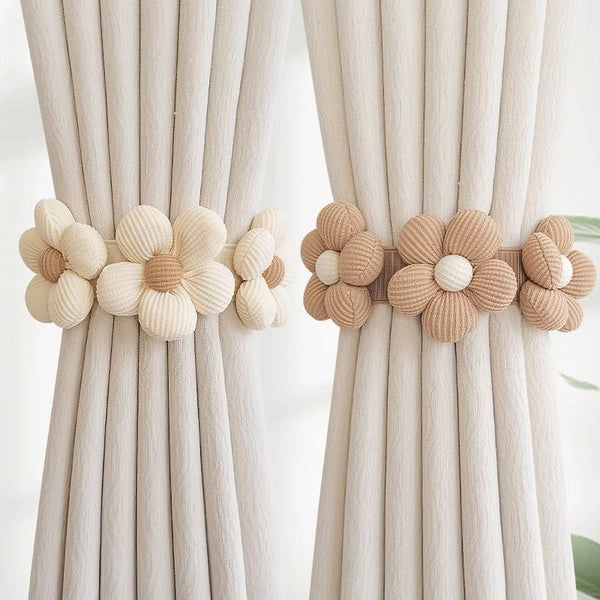 Flower Drapes Pair Tiebacks