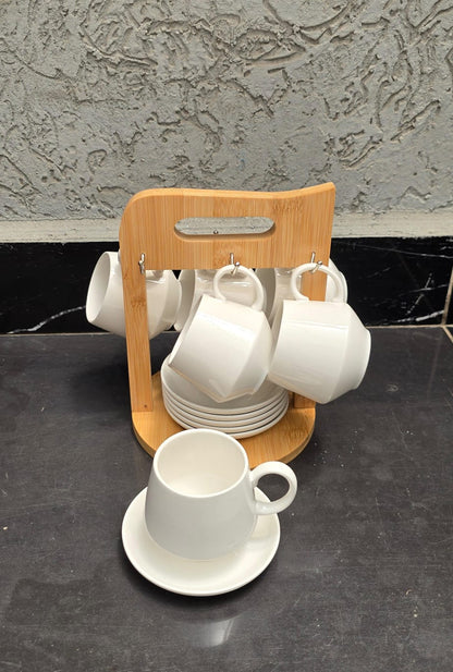 12pc Coffee Cups with Bamboo Stand 

-Capacity 150ml

-6 cups, 6 saucers

Call/Whatsapp +254 717 579712 for delivery