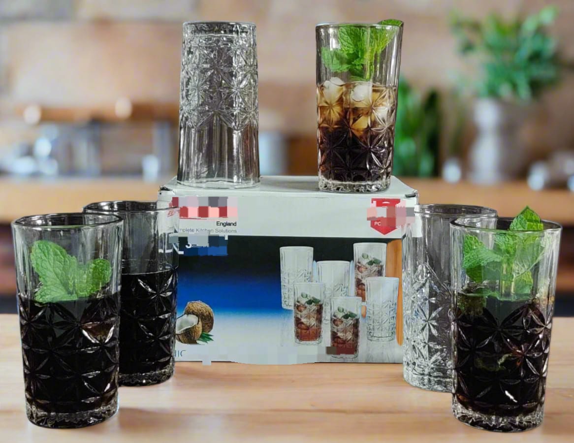 6pc Assorted Water/Juice Glass Set