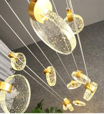 Round Bubble Crystal Staircase Lights