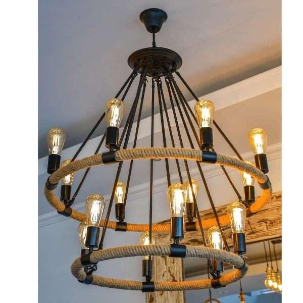 14 Bulb Rope Chandelier