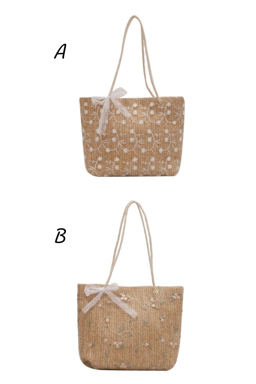 Straw tote bag