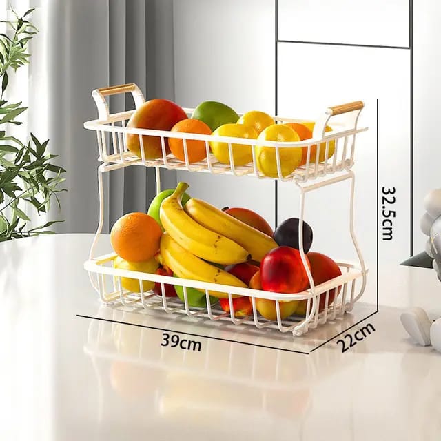 2 tier Metallic fruit/vegetable rack