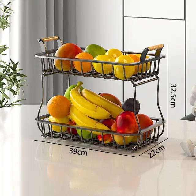 2 tier Metallic fruit/vegetable rack