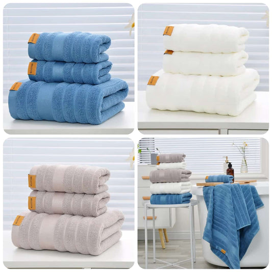 3pc Set Cotton Bath Towel
