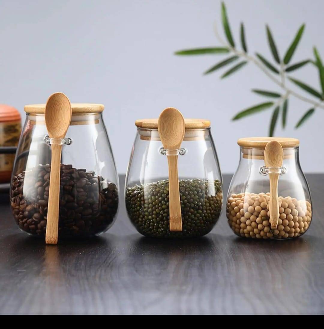 Clear Glass jar food storage containers