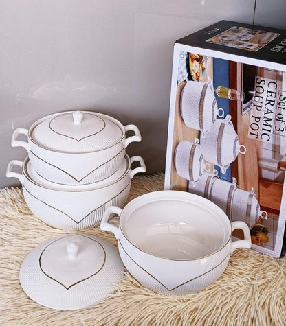 3pcs Ceramic serving bowls
