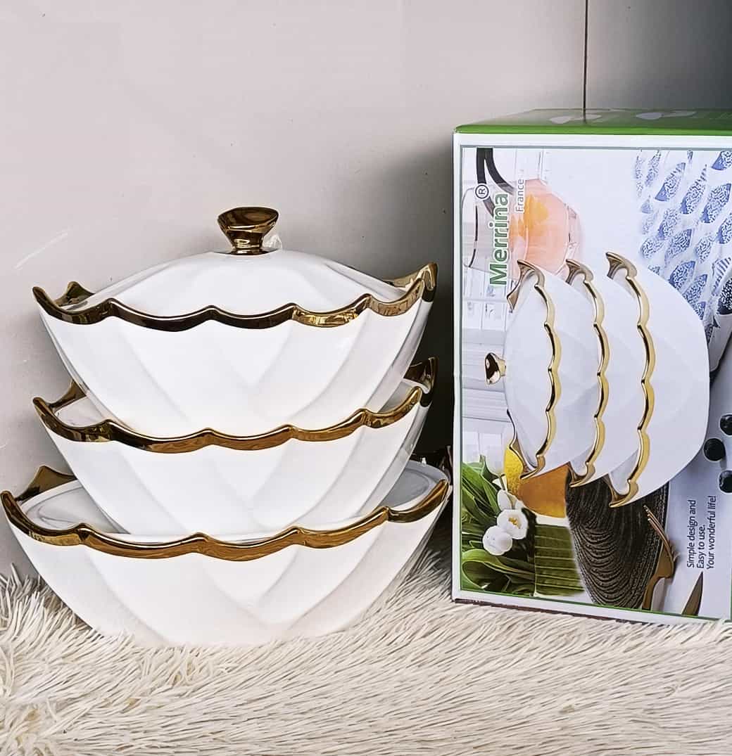 3pcs Ceramic serving bowls