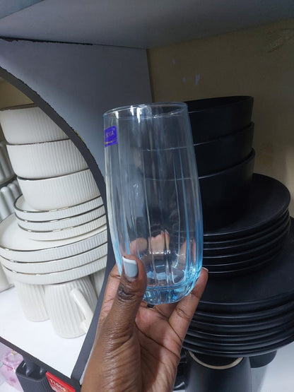 510ml glass tumblers with a light blue tint 