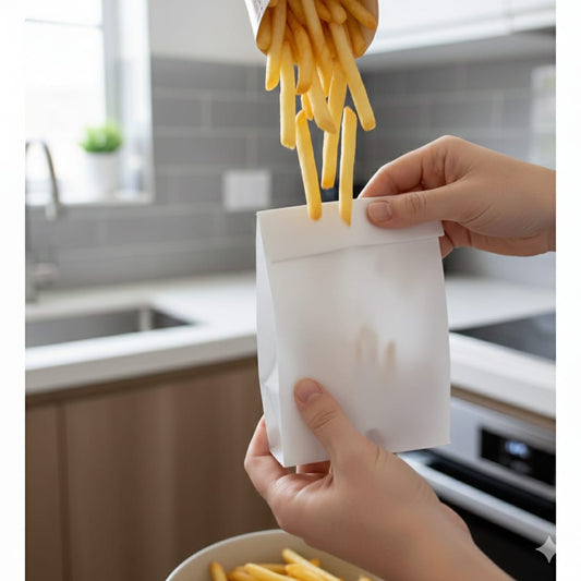 white greaseproof paper pouch 