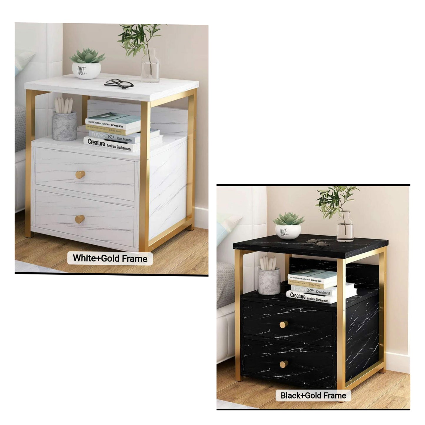 Double Drawer Bedside Cabinet