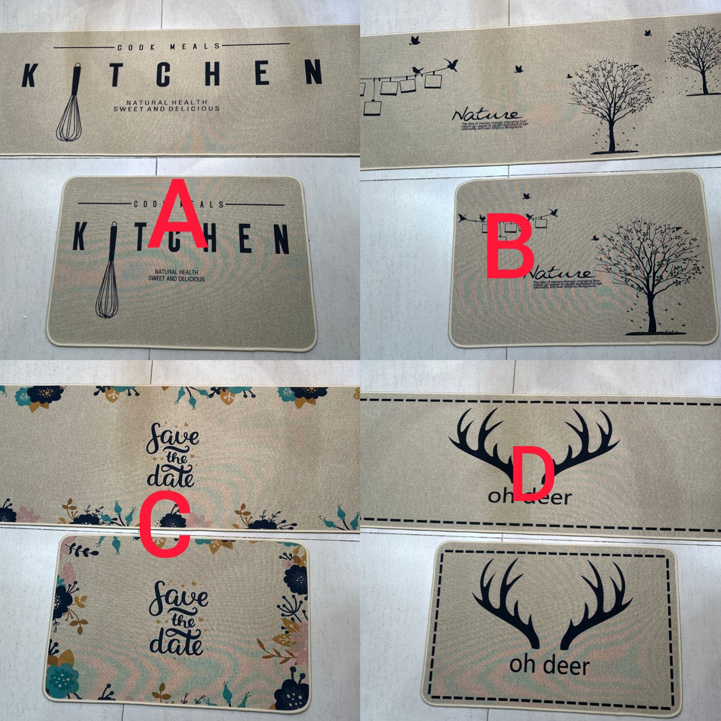 2pc Absorbent Kitchen Mat