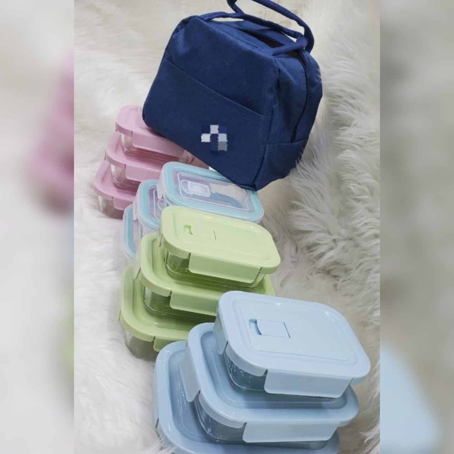 3Pc Borosilicate Glass Lunch Box Food Storage Containers