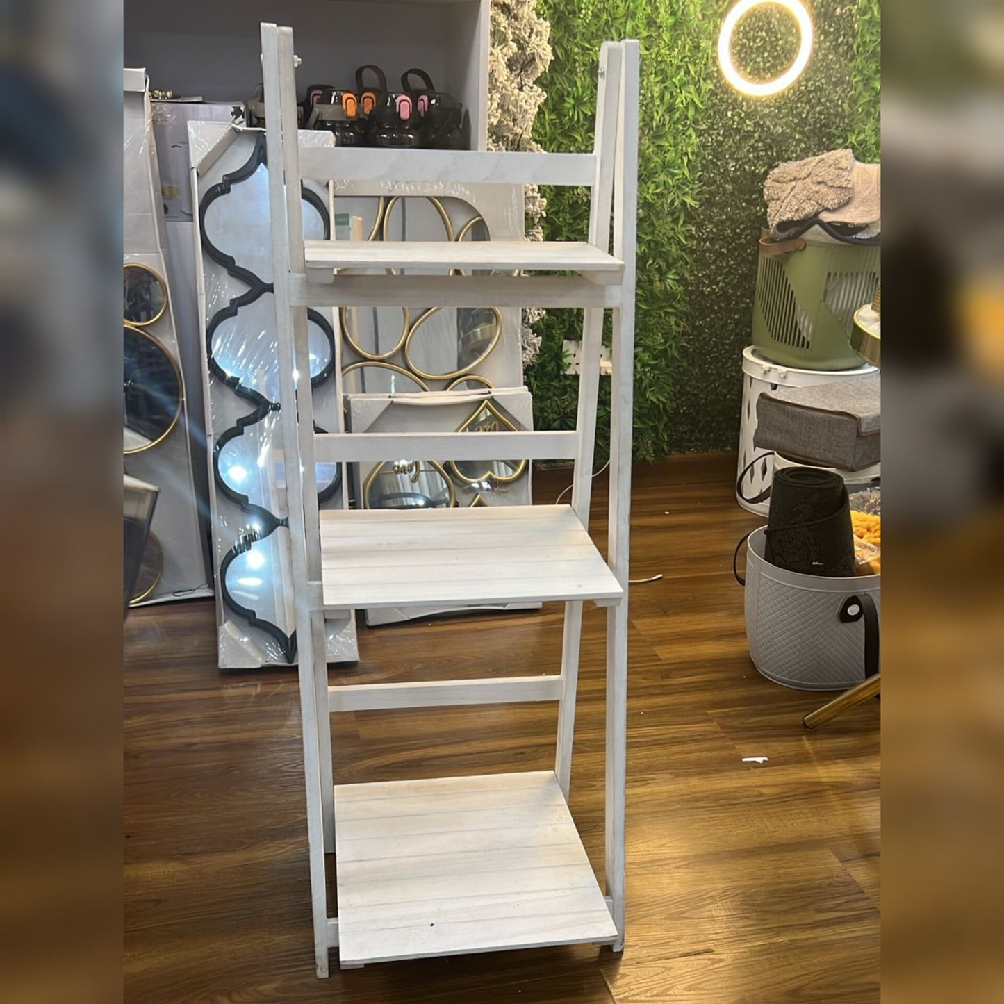 Wooden flower stand bathroom organizer