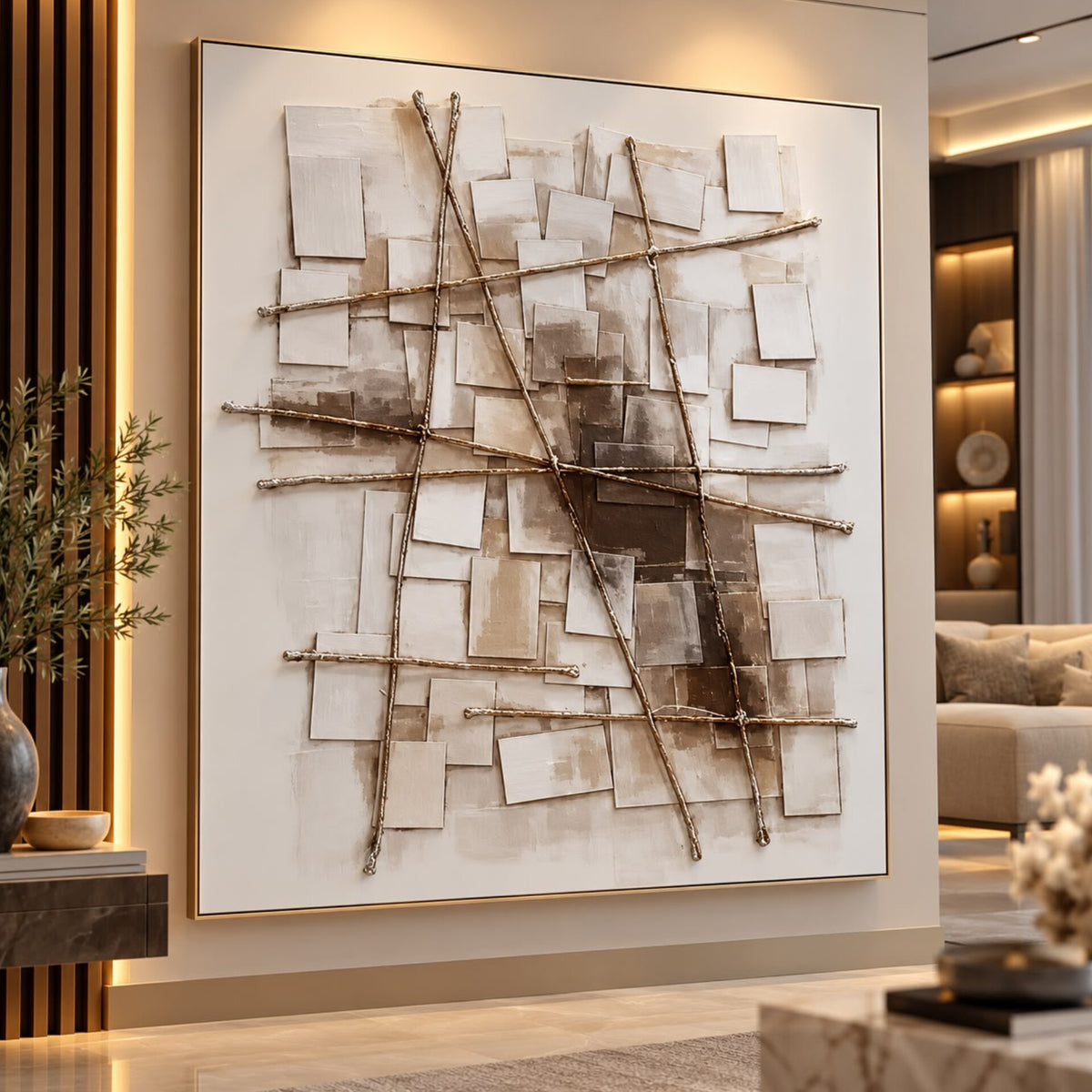Neutral Geometric Abstract Art
