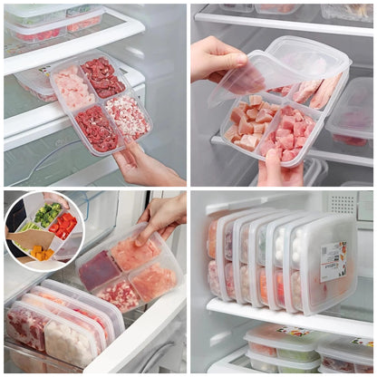 Partitioned fridge food organiser