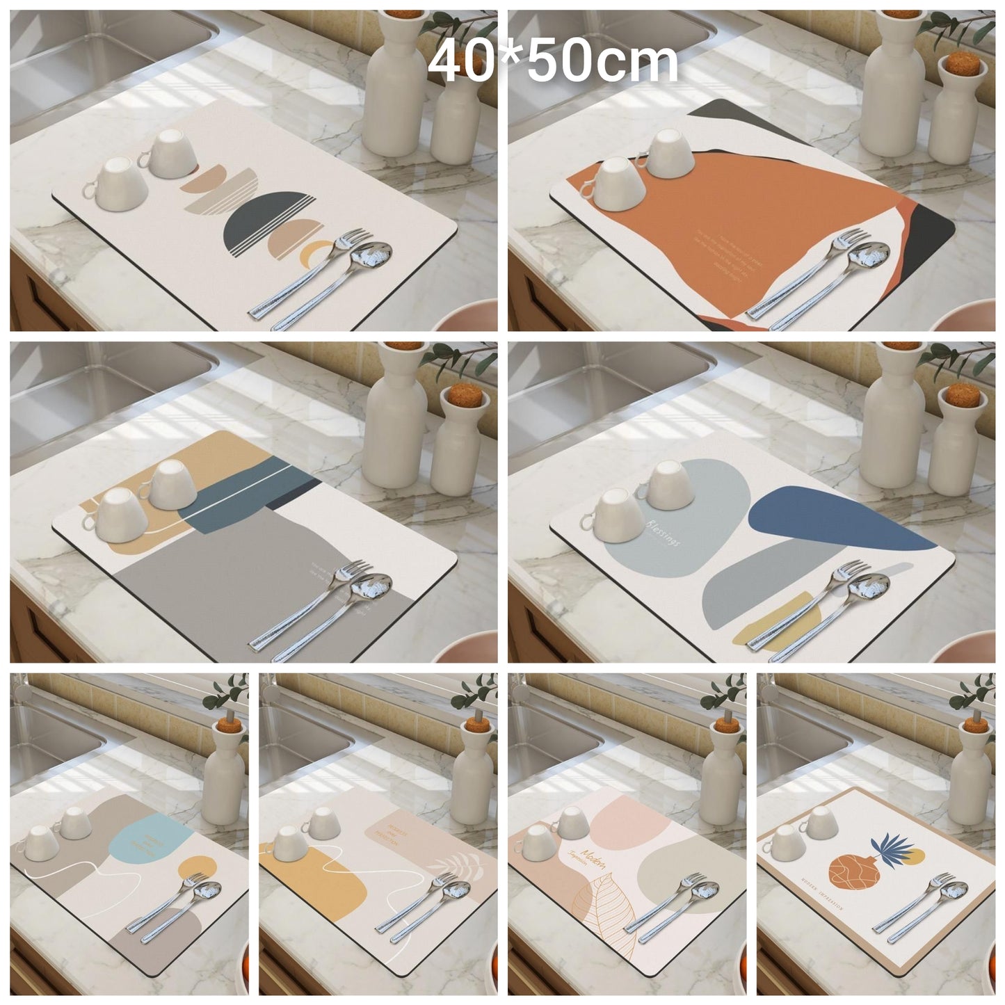 Absorbent dish sink  drying mats