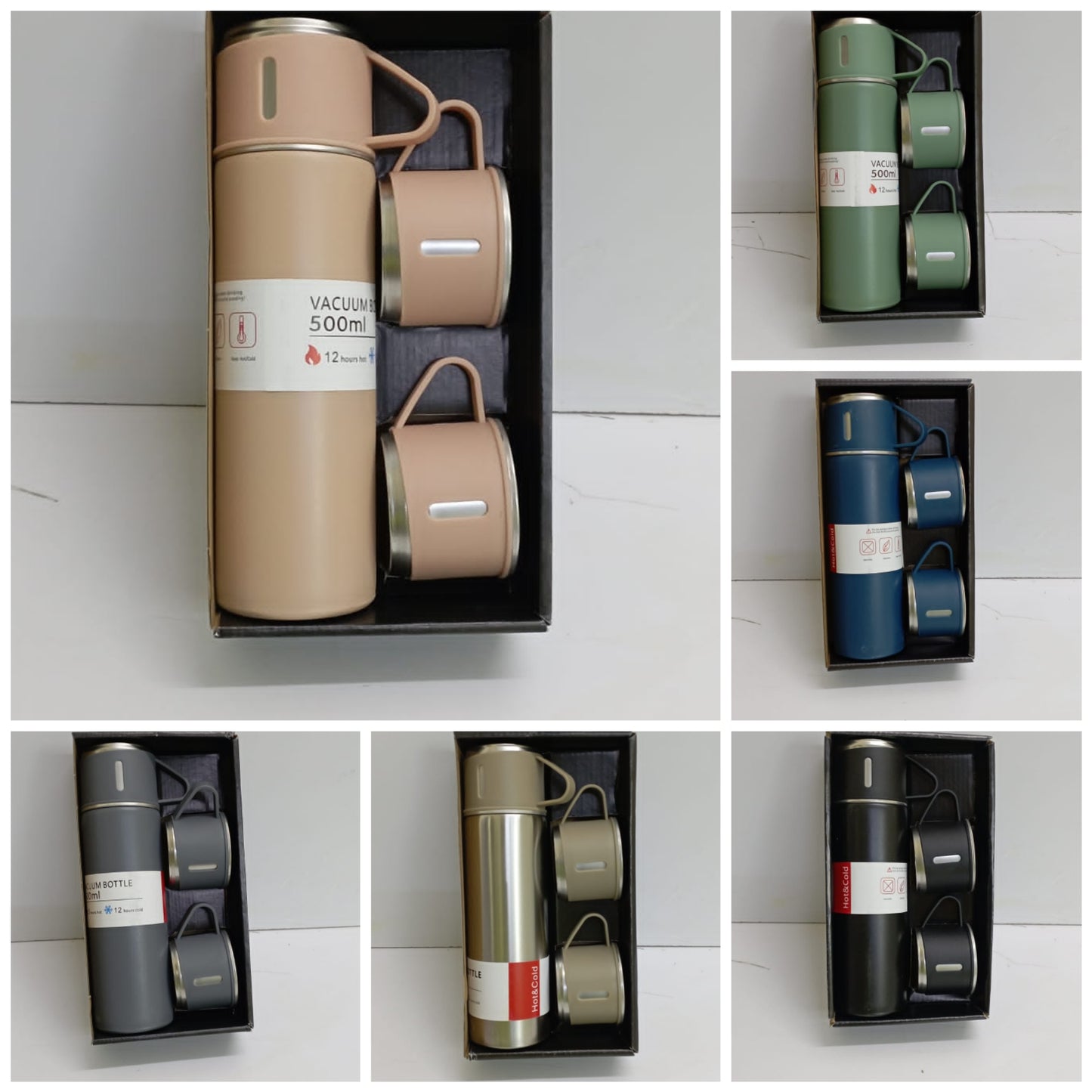 Thermal flask and cups set