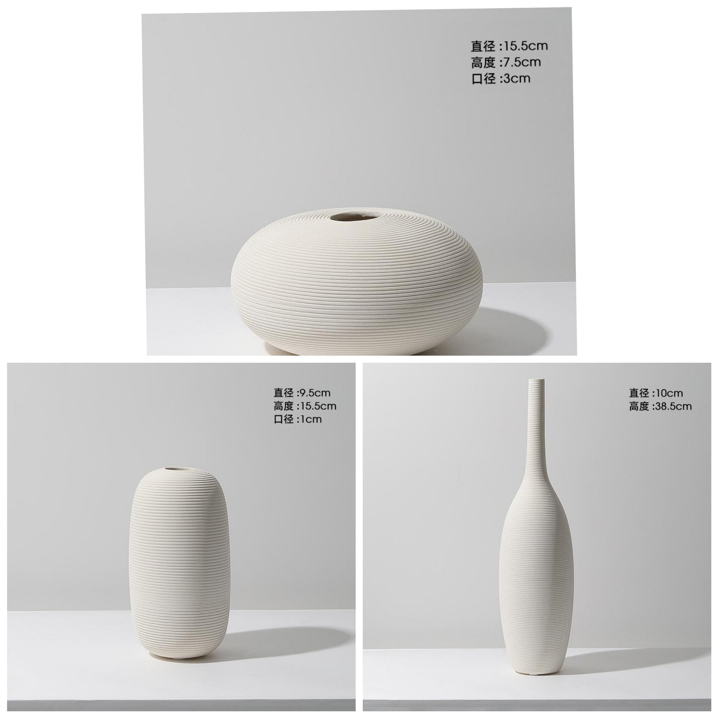 Ceramic 3 in 1 Vase BlackNov