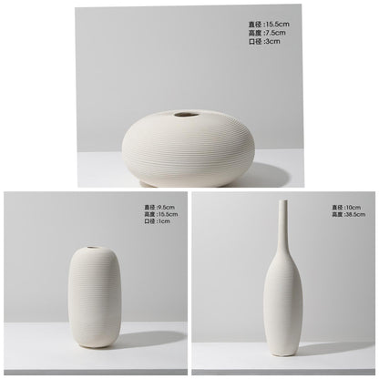 3Pc Ceramic Vases BlackNov