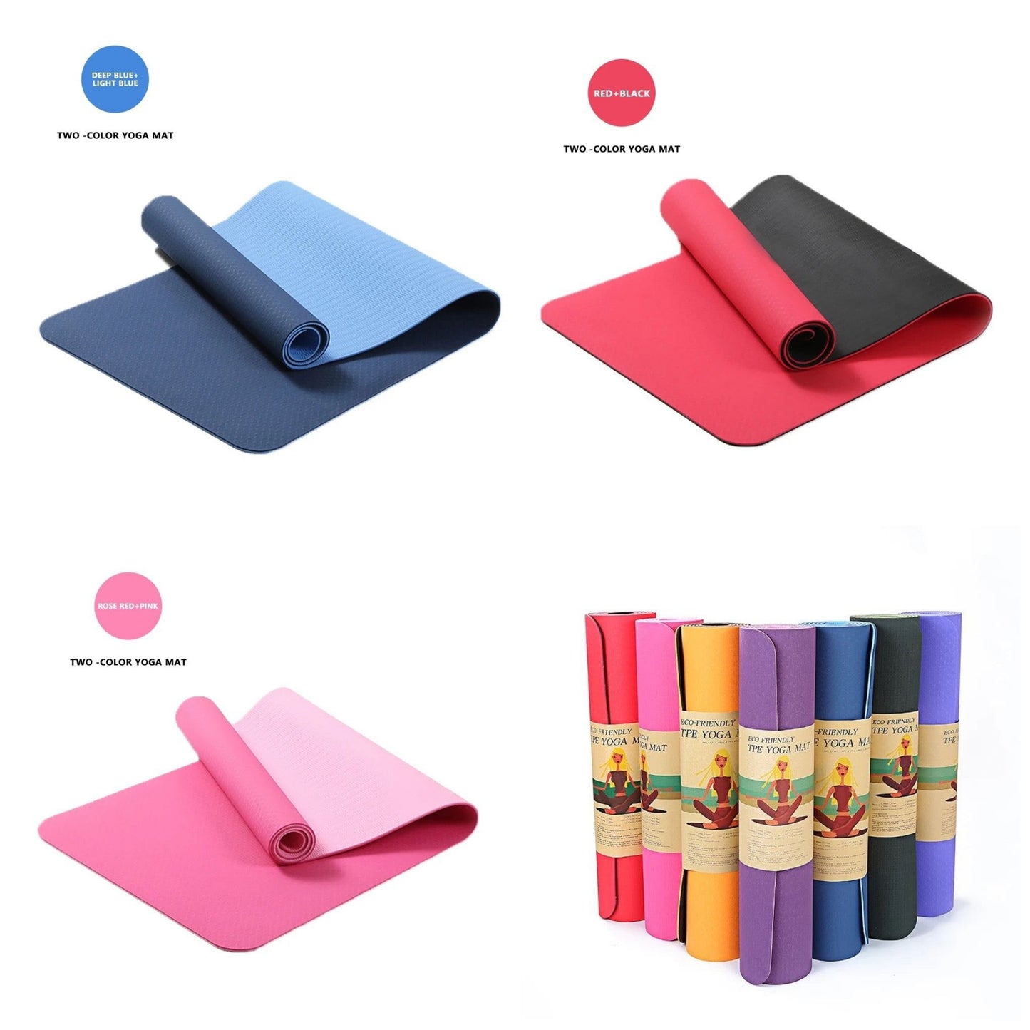 Double sided yoga mat