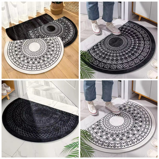 Semi circular door mat