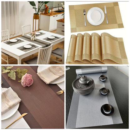 6pcs pvc table mats plus one table runner